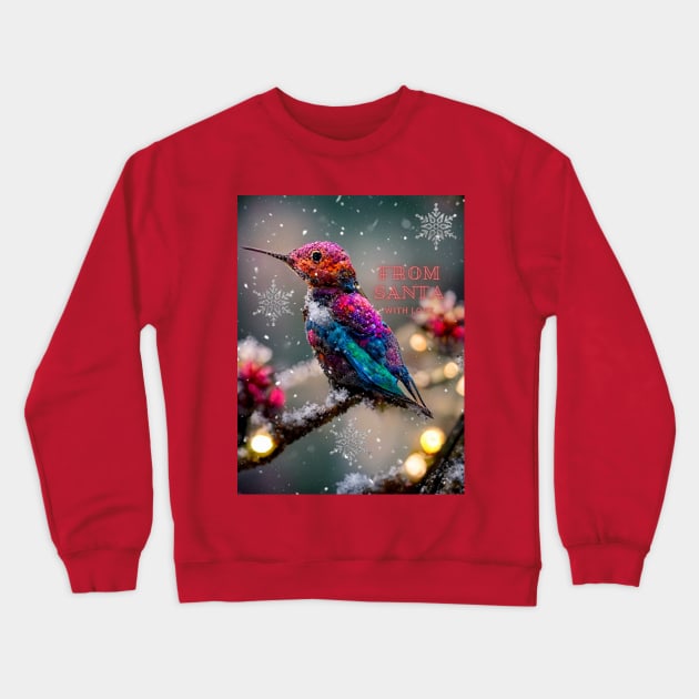 Christmas Hummingbird in winter scenery Crewneck Sweatshirt by Design-by-Evita